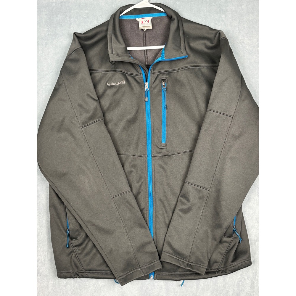 Avalanche Weather Shield Mens XL Gray Blue Softshell Jacket Fleece Lined Outdoor